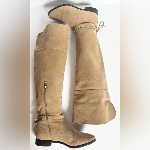 WHBM Paoloa Tan Suede Over the Knee Boots - Picture 1 of 16
